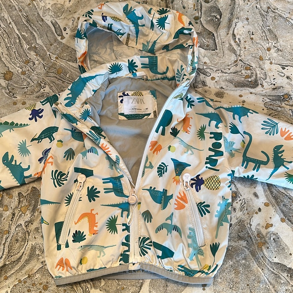 Zara Kids Dinosaur Hooded Rain Jacket